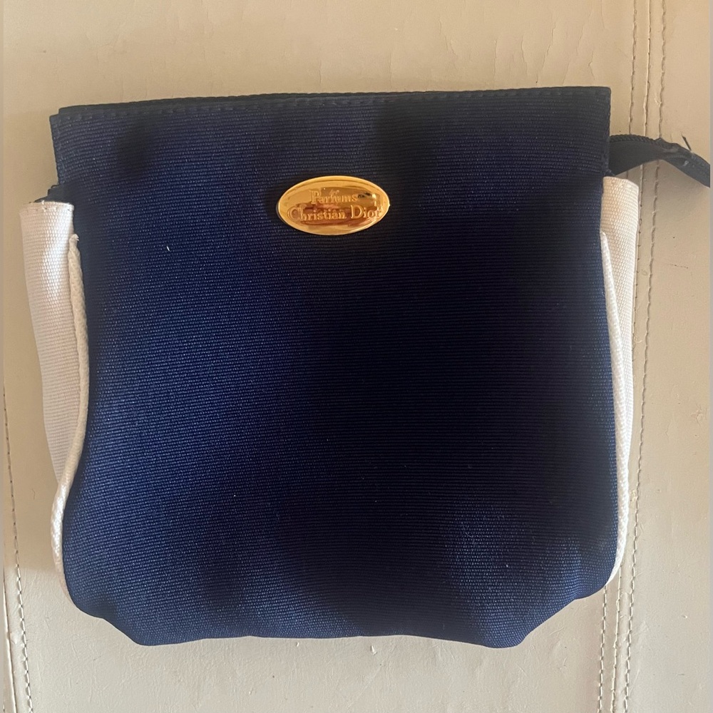 Dior Navy and White Cosmetic Bag